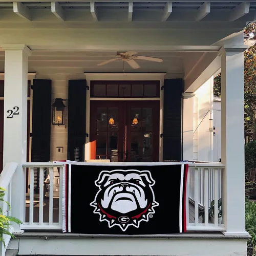 Miniatura 5 de Desert Cactus Bandera de la Universidad de Georgia Bulldogs UGA Dawgs Banderas Banners 100% poliéster para interiores y exteriores 3 x 5 (diseño J)