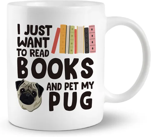 Miniatura 6 de Taza de café Boston Terrier, I Just Want to Read Books and Pet My Boston Terrier Taza de cerámica de 11 onzas, taza de té para perros, regalos