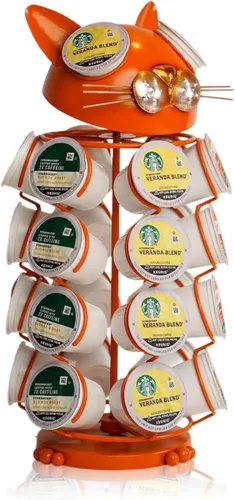 Miniatura 9 de Made Easy Kit - Organizador de almacenamiento en carrusel de 360 cápsulas de café, compatible con cápsulas Keurig K-Pods K-Cups, organizador de Gato