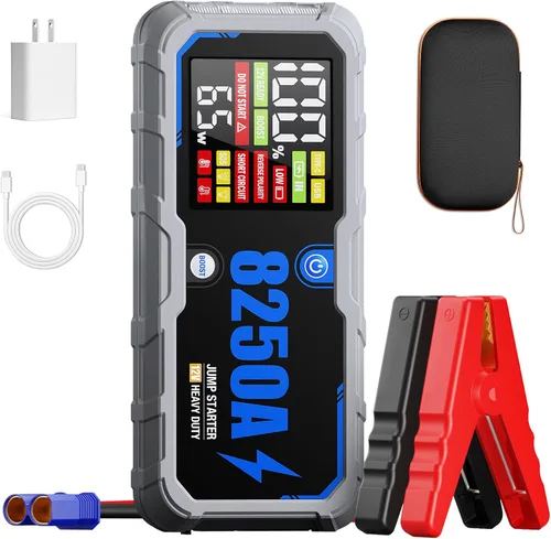 Miniatura 11 de Batería de arranque de salto 6250A (para todo gas o diésel de 9.0+L), 2 puertos USB, arranque de coche portátil de 12 V con pantalla HD de 3.2
