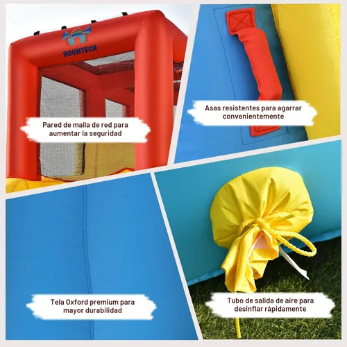Miniatura 5 de BOUNTECH Tobogán acuático inflable, toboganes de surf duales para niños, parque de toboganes de agua, castillo inflable con 2 anillos de natación