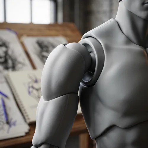 Miniatura 7 de AXITWXIT Cuerpo Kun Artista Maniquí Figura Suministros de Dibujo Herramientas de Dibujo, Maniquí para Artistas Figuras de Dibujo Modelo para Gris