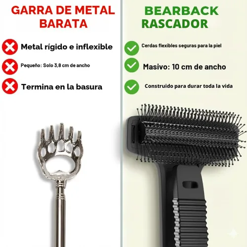 Miniatura 4 de Bearback Rascador de espalda para hombres y mujeres, mango plegable de largo alcance, cerdas seguras para la piel, extensible, portátil, fácil