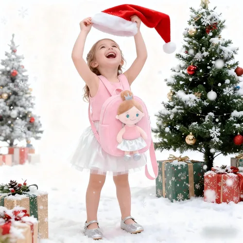 Miniatura 5 de Gloveleya Mochila para niños pequeños con muñeca de trapo, regalos para bebé, niña ángel rosa