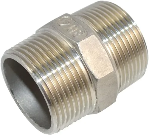 Miniatura 9 de Pezón hexagonal roscado macho NPT de 1/8 "x 1/8", acoplador rápido de acero inoxidable 304 (1/4")