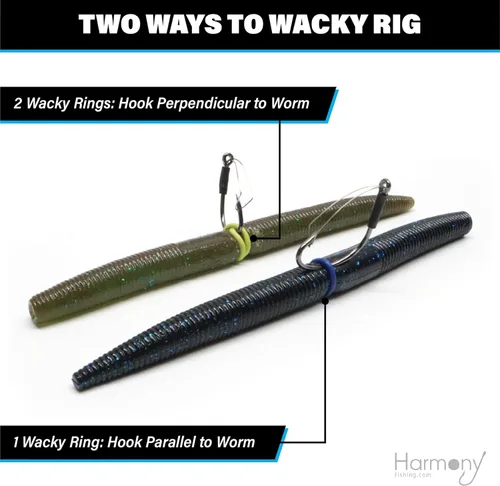 Miniatura 6 de (100pk) – O-Rings for Wacky Rigging Senkos/Worms/Soft Stickbaits – Bait Saver Orings for Senko Worm – Save Your Baits from Tearing While Wacky Neko