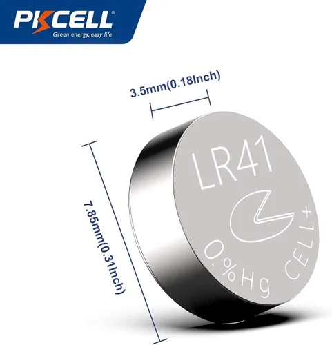 Miniatura 4 de PKCELL Batería AG3 1.5V LR41 392 384 192 Botón de célula alcalina para termómetro digital - 5