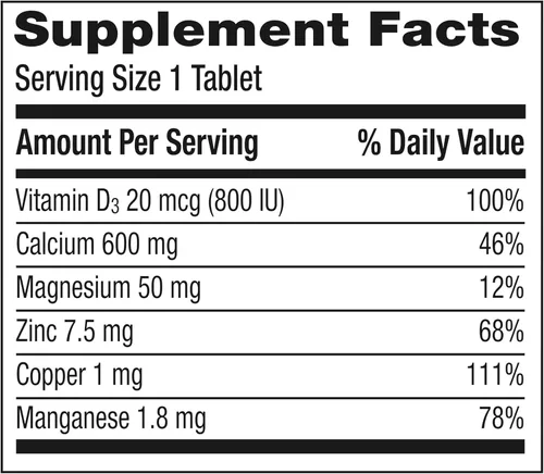 Miniatura 8 de Caltrate 600 Plus D3 Plus Minerals Tabletas de suplemento de calcio y vitamina D, suplemento de salud ósea y mineral para adultos, 120