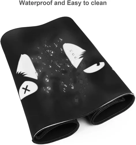 Miniatura 5 de Alfombrilla de mouse grande de gato negro XL extendida para juegos de anime, alfombrilla de escritorio larga con base de goma antideslizante