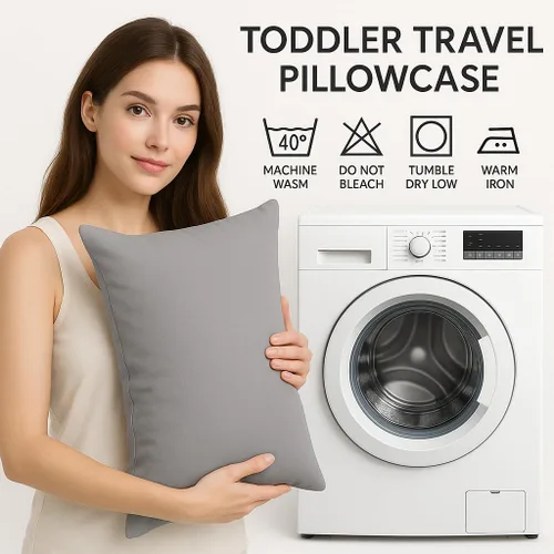Miniatura 9 de COTTON STICH™ Juego de 2 fundas de almohada para niños pequeños de 12 x 16 pulgadas, 100% algodón de 600 hilos, fundas de almohada suaves y Gris