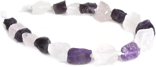 Miniatura 6 de Agujero graduado crudo de la pepita del cristal del cuarzo del blanco del aura de la aguamarina del filamento 6.6 ft m perforado