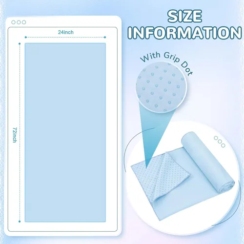 Miniatura 2 de Peryiter Pack de 2 toallas de yoga caliente de 72 x 24" con puntos de agarre, toallas de fibra adhesiva antideslizantes para yoga caliente, cubierta