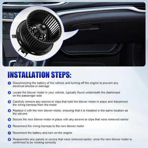 Miniatura 7 de Motor de soplador de CA delantero con ventilador para Jeep Wrangler TJ Liberty KJ Cherokee HVAC 2002 2003 2004 2005 2006 Motor de soplador