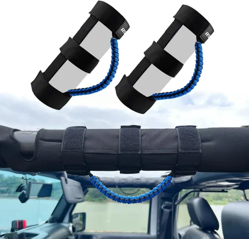 Miniatura 2 de ROMASO Asas de agarre para Jeep Wrangler, asas de agarre de barra de rollo para Jeep Wrangler YJ TJ JK JL & Gladiator JT 1986-2025, asas de agarre