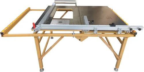 Miniatura 2 de Sierra de mesa con soporte para cortar madera con altura de hoja ajustable para fabricación de muebles, carpintería plegada y corte diagonal de 45°