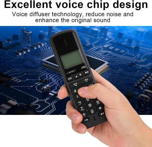 Miniatura 4 de Intercomunicador telefónico inalámbrico digital con llamadas manos libres, 100-240V (negro)