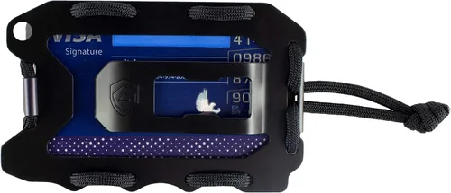 Miniatura 4 de Trayvax Cartera de metal delgada original 20 para hombre perfil de bolsillo frontal con bloqueo RFID diseño táctico multifuncional de aluminio que
