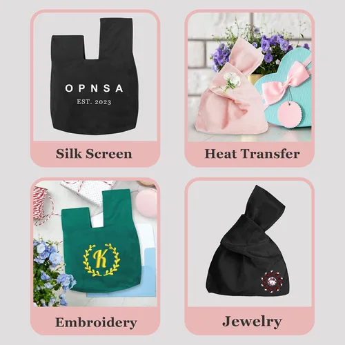 Miniatura 7 de Muka Bolso de pulsera con nudo de terciopelo, estilo japonés, bolso de nudo de lujo, bolsa de noche para mujer