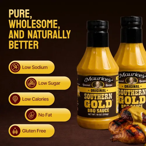 Miniatura 3 de Maurice's Southern Gold Salsa BBQ – Salsa clásica de mostaza Carolina con sabor atrevido – Auténtico aderezo de barbacoa de Carolina del Sur – Ricas