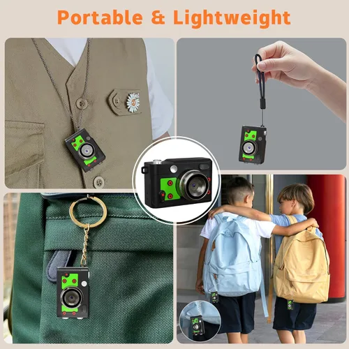 Miniatura 4 de Mini cámara retro con llavero – Cámara digital pequeña FHD de 1080P con lente de 2 MP, pantalla de 0.96 pulgadas y adaptador OTG con tarjeta de 16