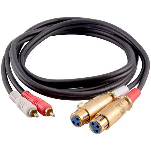 Miniatura 4 de Seismic Audio Cable de conexión XLR hembra a macho doble de 3 pies - XLRF a 2-RCA (SA-DRCXLF3)