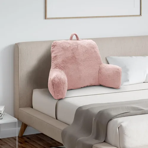 Miniatura 6 de Almohada de Lectura Grande para Cama, Almohada de Respaldo con Brazos, Soporte de Espalda para Sentarse en la Cama, Sofá para Respaldo de Rosa