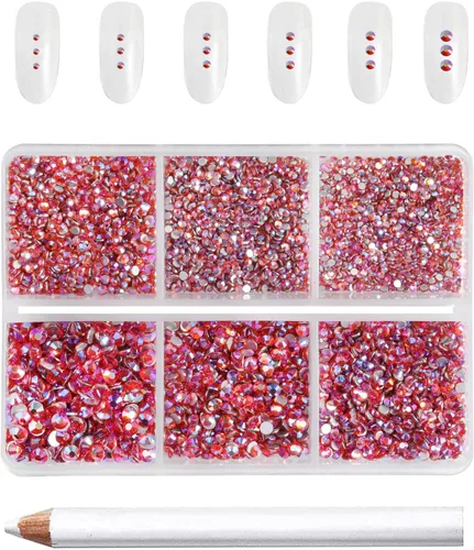 Miniatura 7 de Beadsland 7200 piezas de diamantes de imitación con parte trasera plana, gemas de cristal AB para uñas diamantes de imitación de cristal redondos