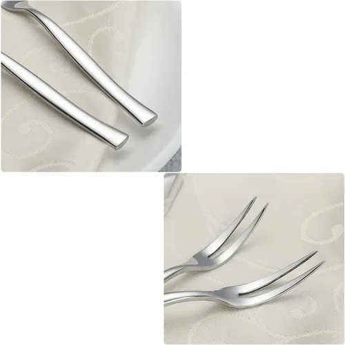Miniatura 6 de Stainelss - Tenedor para carne de dos puntas, acero inoxidable, 6 piezas