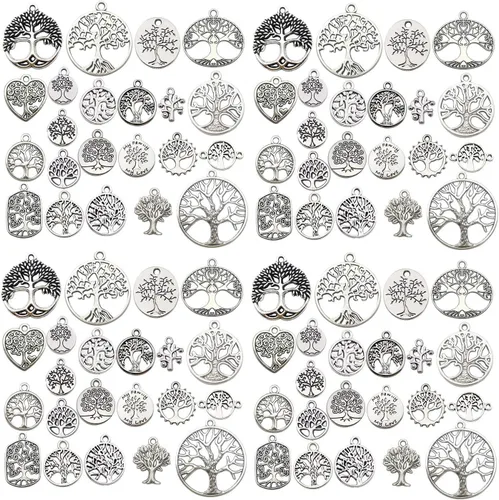 Miniatura 15 de WOCRAFT 120 piezas de dijes de gato de plata envejecida para fabricación de joyas, dijes de gato de aleación para manualidades DIY (SN015)