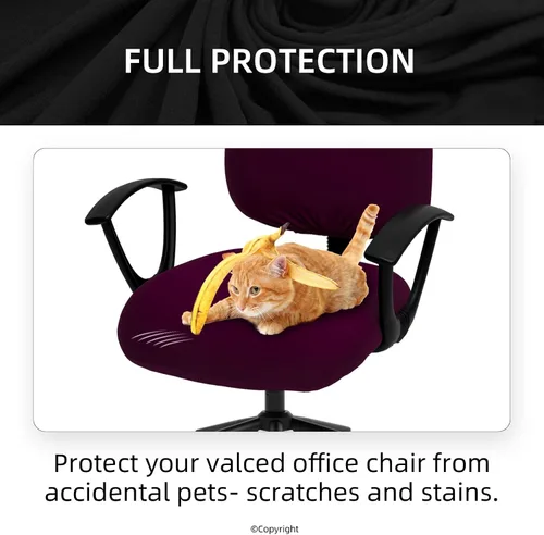 Miniatura 6 de Fundas elásticas para asiento de silla de oficina de escritorio - Funda universal de spandex para silla de computadora - Fundas removibles lavables