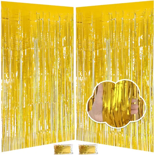 Miniatura 14 de Cortinas de flecos de papel de aluminio de oropel negro de 3.3 x 8.2 pies, telón de fondo de flecos negros para decoración de fiestas