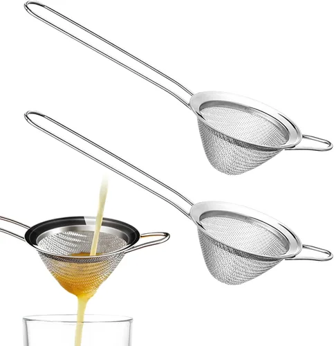 Juego de 2 coladores de cóctel de acero inoxidable con tamiz de malla fina, filtro inoxidable para bebidas, té, café y cocina