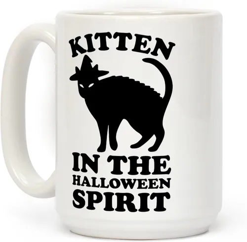 Miniatura 86 de LookHUMAN Taza de Café de Halloween – Halloween Is Meowgical Tazas, Taza de Café Espeluznante Idea de Regalos de Taza, 15 Onzas 10-Blanco