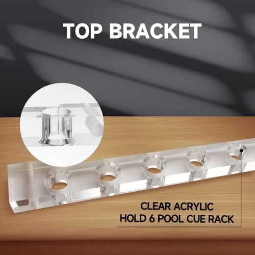 Miniatura 2 de GSE Games & Sports Expert 2-Piece 6/8/12 Billiard Pool Cue Rack Wall Mounted Holders, Billiard Cue Sticks Wall Rack Set