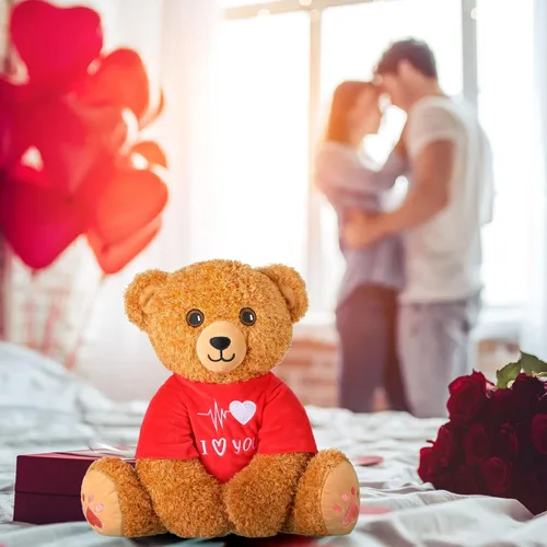 Miniatura 7 de Chalyna Oso de peluche para el día de San Valentín, de 16 pulgadas, oso de peluche para novia, oso de peluche romántico para regalos de cumpleaños