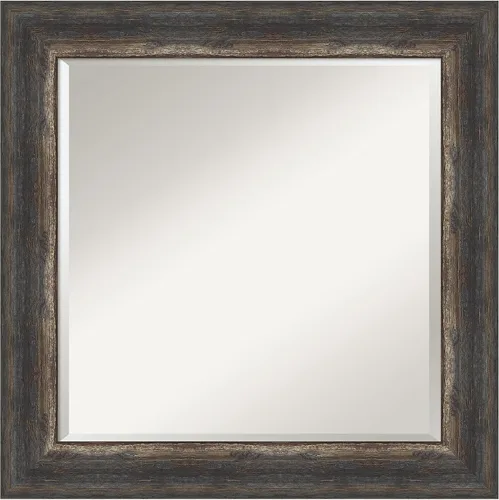 Miniatura 14 de Amanti Art Brown Wall Mirror 25x21 Bark Rustic Char Rectangle Bathroom Mirror for Wall Decor Living Room, Small Rustic Farmhouse Frame, Hangs