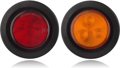 Miniatura 2 de 10 piezas de luces LED de 2 pulgadas redondas, luces de marcador lateral y de despegue de remolque redondas de 2 pulgadas, 4 luces LED selladas