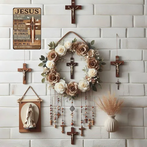 Miniatura 5 de Smilelife Regalos cristianos para mujeres y hombres Jesús es mi Dios, mi rey, todo lo que soy - Letrero vintage de hojalata religiosa de metal