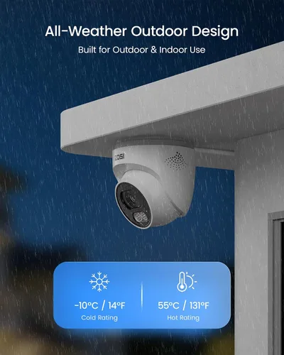 Miniatura 5 de ZOSI C220 8CH 4MP QHD 2.5K PoE Sistema de cámara de seguridad para el hogar, NVR de 8 canales 5MP 3K con 2TB HDD para grabación 24/7, 4 x cámaras IP