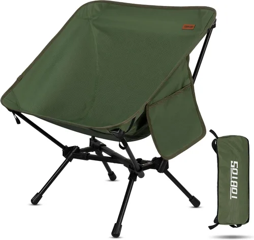 Miniatura 10 de TOBTOS Silla de camping portátil de respaldo alto, soporta 440 libras, silla plegable ultraligera con soporte para la cabeza, silla de mochilero