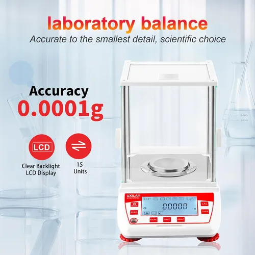 Miniatura 3 de Balanza analítica 4.23 oz x 0.1mg GN mg Unidad de precisión de laboratorio Escala de laboratorio 0.00 oz Escala analítica digital Interfaz RS232