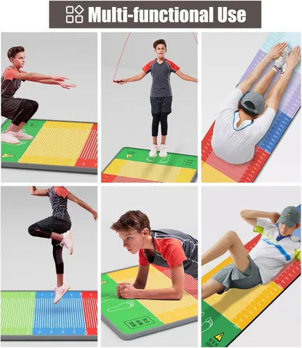 Miniatura 6 de ZIMGOD Colorida alfombra larga de entrenamiento de salto, tapetes de prueba de ejercicio multifuncionales, tapete de entrenamiento de gimnasio