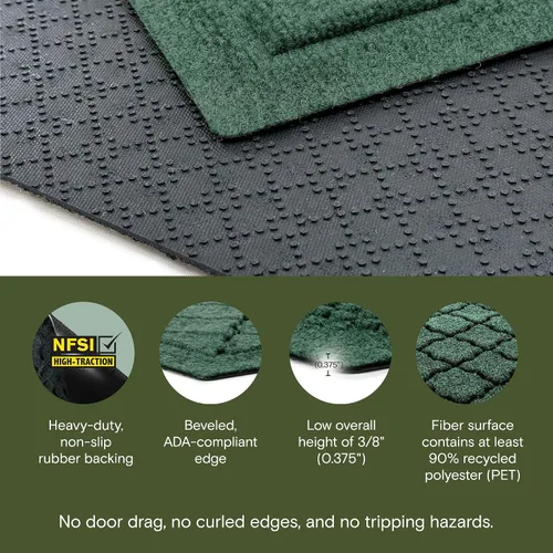 Miniatura 3 de Bungalow Flooring Waterhog - Tapete para puerta, 2 x 3 pies, fabricado en Estados Unidos, duradero y decorativo, antideslizante, interior/exterior