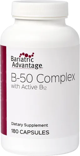 Bariatric Advantage Complejo B-50 con B12 activo, suplemento de alta potencia que contiene todas las vitaminas B esenciales con colina, inositol y