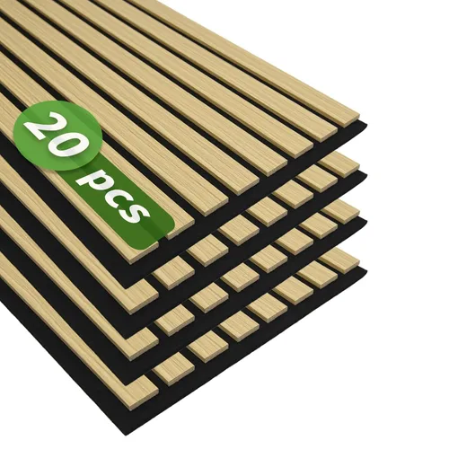 Miniatura 20 de Art3d Paquete de 4 paneles de listones de madera insonorizados de 12" x 93", paneles de pared acústicos de 31 pies cuadrados, paneles de pared 3D