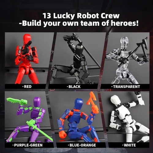 Miniatura 4 de Juego de 13 figuras de acción, 6 figuras de acción T-Robot 13, Titan 13, juguetes impresos en 3D articulados, para entusiastas del modelaje, etc.