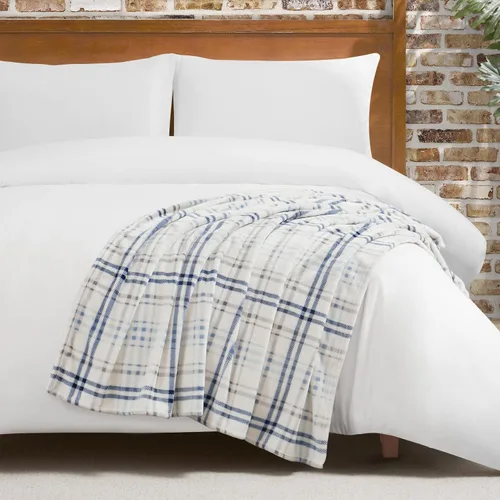 Miniatura 37 de Lucky Brand Camper Plaid Verde Oliva 50"x70" Manta de Felpa Acogedora - Manta de Microfibra Premium para Comodidad y Estilo Lujosos