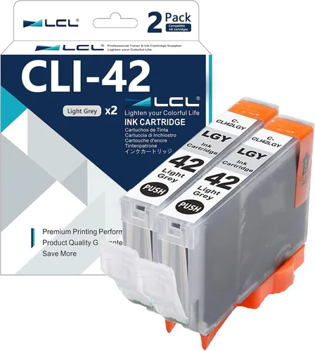 Miniatura 7 de LCL Cartucho de tinta de repuesto compatible para Canon CLI42 CLI-42 GY CLI-42GY Pro-100 Pro-100S (paquete de 2 unidades), color gris