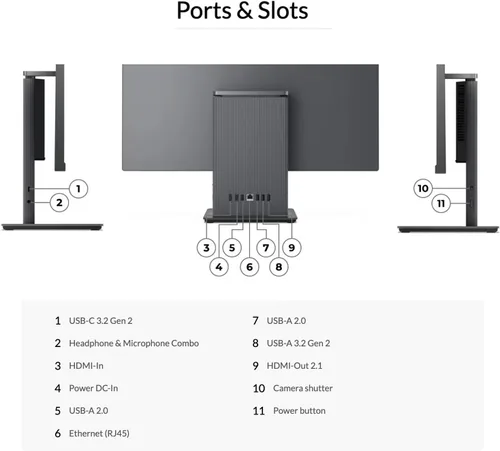 Miniatura 5 de Lenovo IdeaCentre Business All-in-One, pantalla táctil FHD de 23.8 pulgadas, 100 Hz, procesador AMD, 32 GB DDR5 RAM, SSD de 2 TB, base de carga