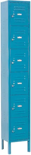 Miniatura 9 de Global Industrial Taquilla ancha de seis niveles con cerrojo de candado, 12 pulgadas de ancho x 15 pulgadas de profundidad x 78 pulgadas de alto, 6